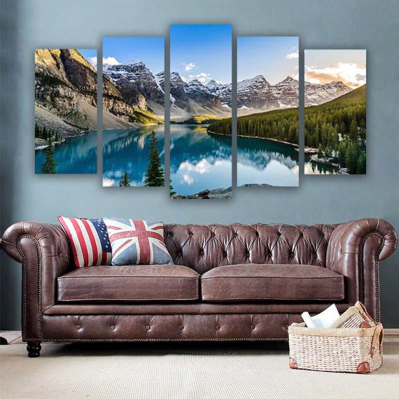 5 Piece Canvas Wall Arts Moraine Lake And Mountain