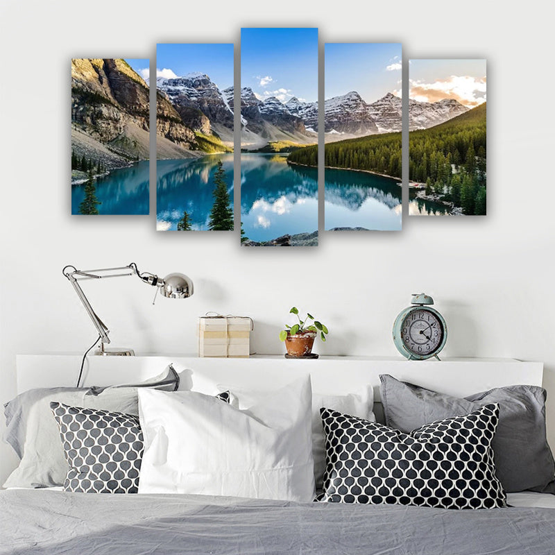 5 Piece Canvas Wall Arts Moraine Lake And Mountain