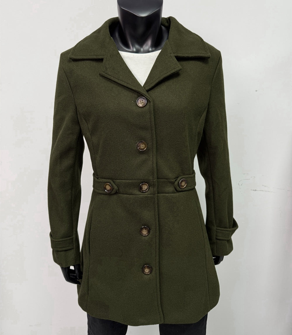 Mid Length Plus Size Wool Coat For Women Lined Wool Outerwear